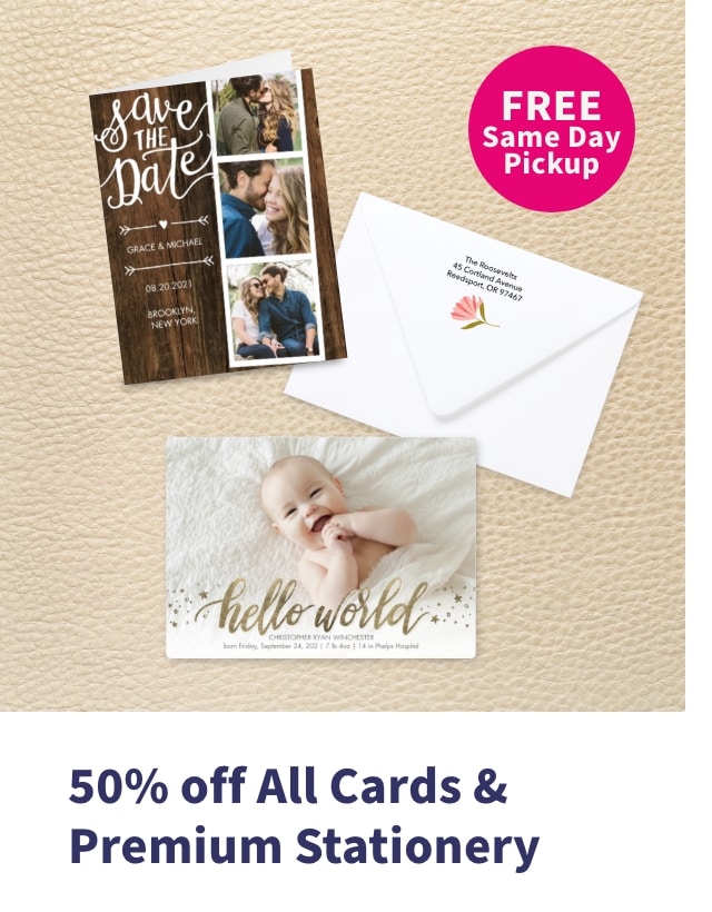 50% off All Cards & Premium Stationery