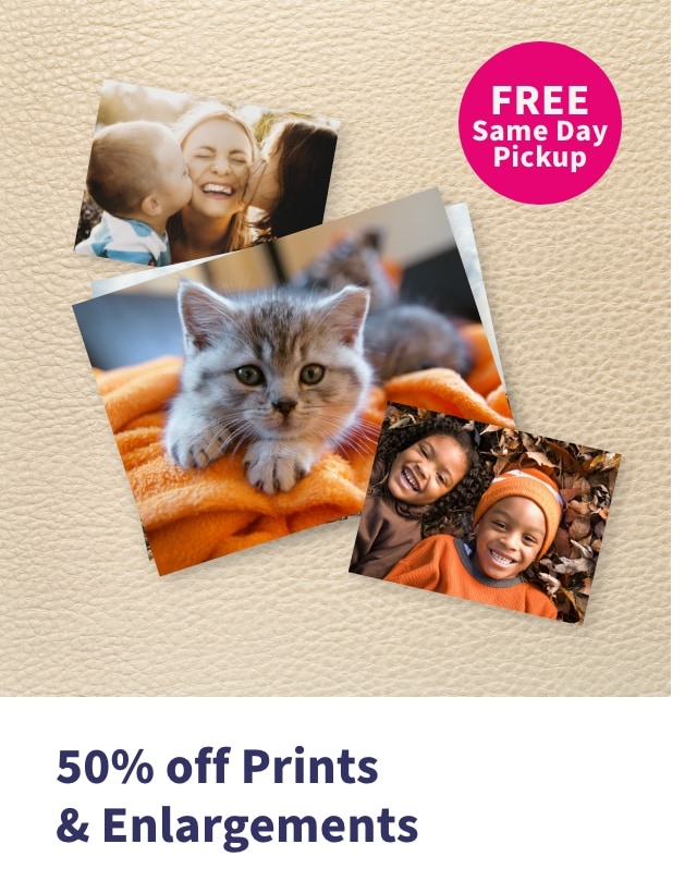 50% off Prints & Enlargements