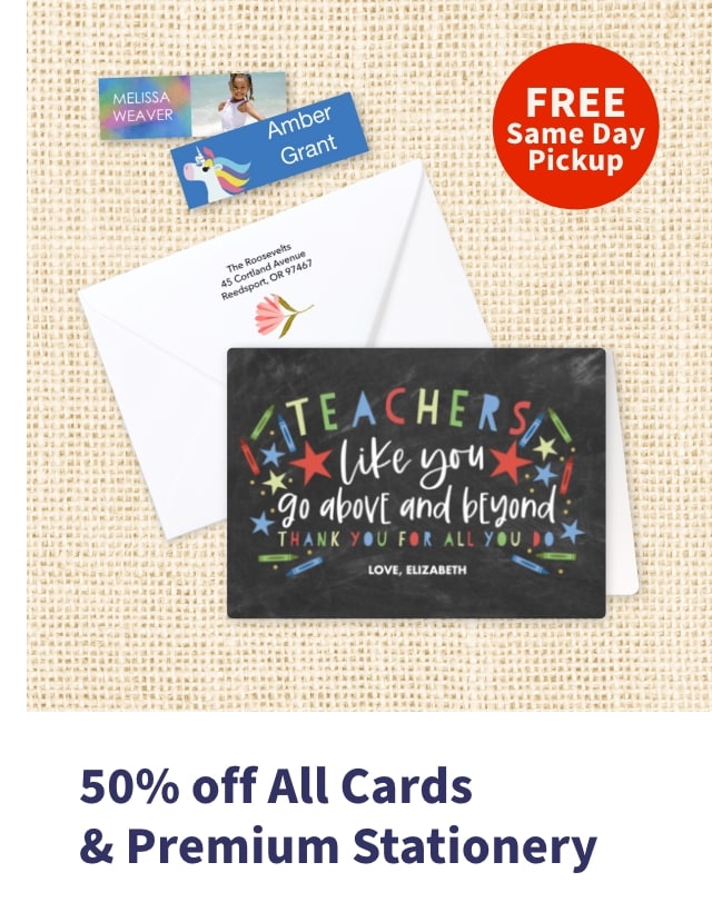 50% off All Cards & Premium Stationery 