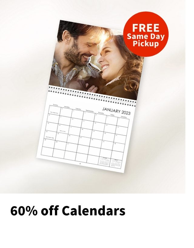 FREE Same Day AT 60% off Calendars 