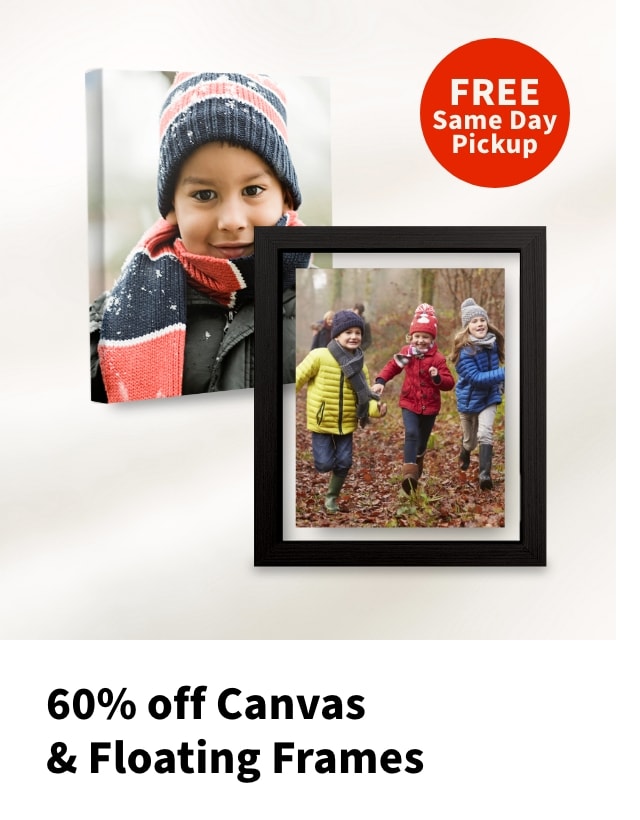 60% off Canvas and Floating Frame