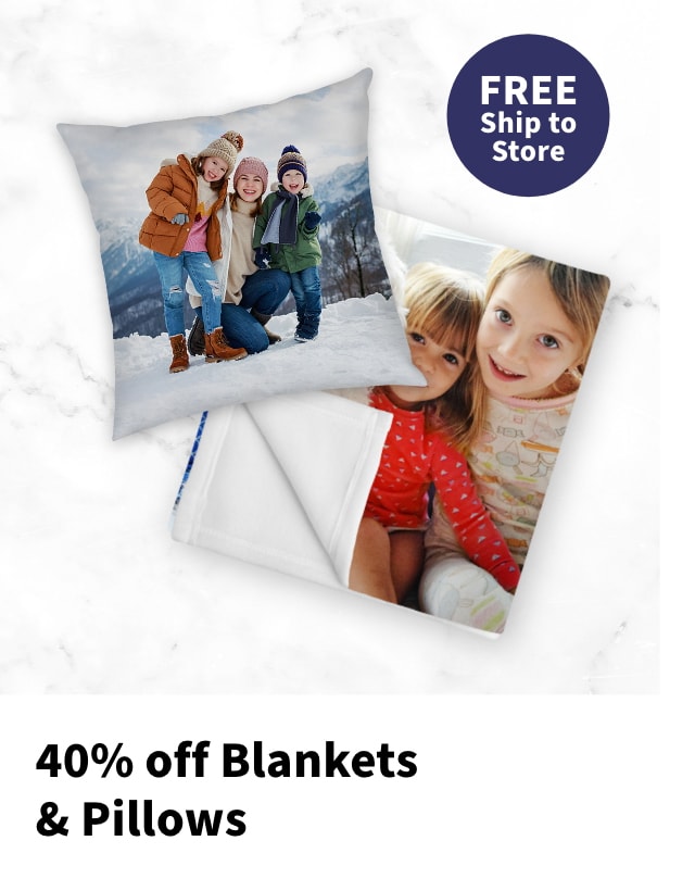 40% off Blankets and Pillows