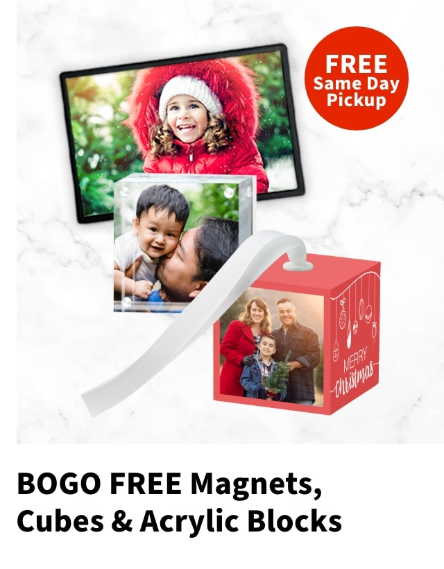 BOGO Free Magnets, Cubes & Acrylic Blocks