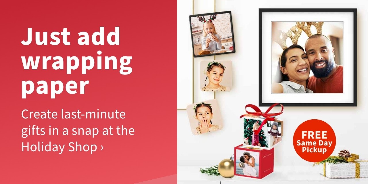 Just add wrapping paper Create last minute gifts I a snap at the holiday shop