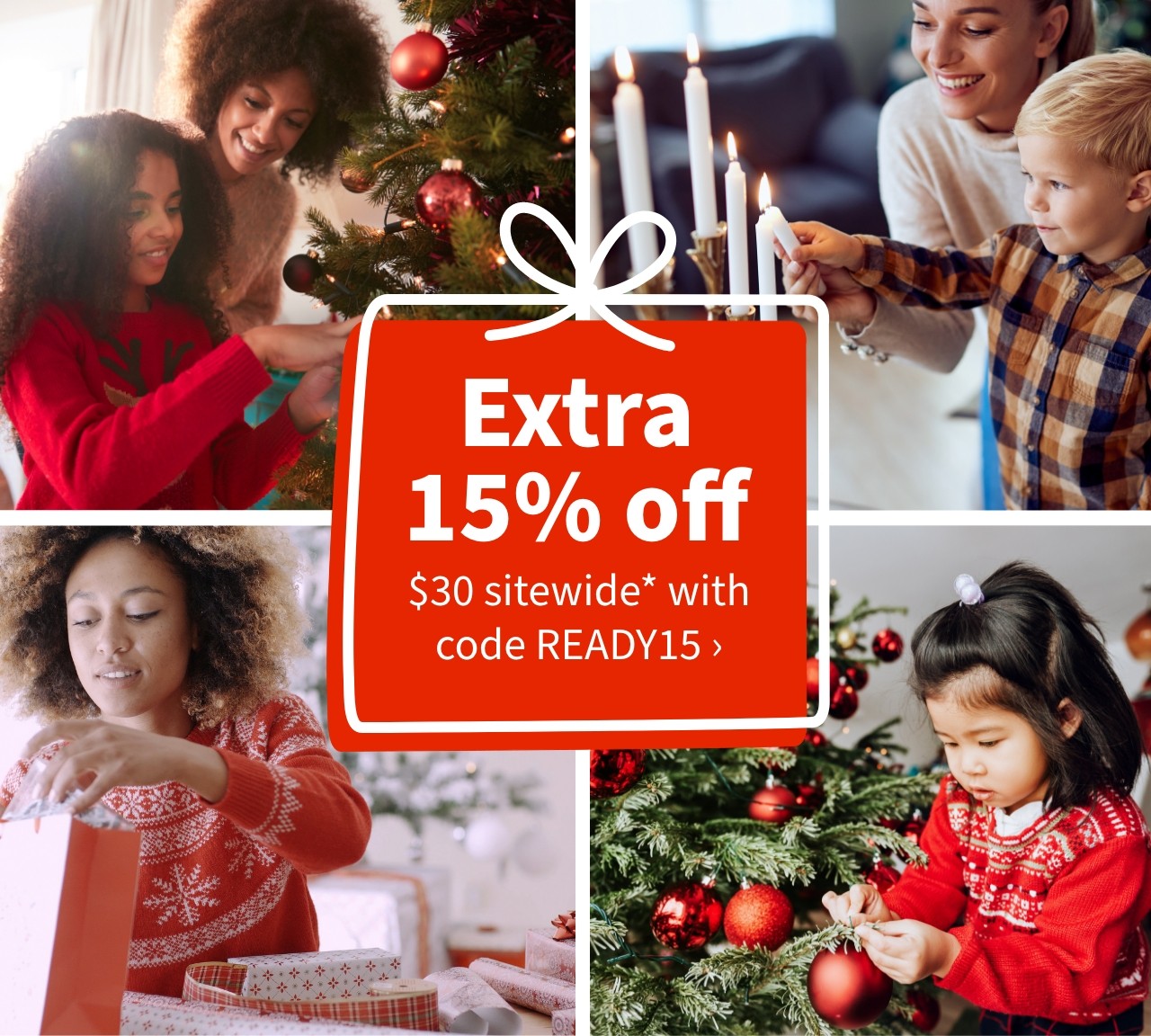  Extra 15% off $30+ Sitewide w/code READY15