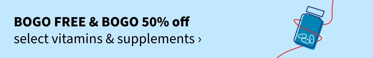 Up to 50% off select vitamins & supplements