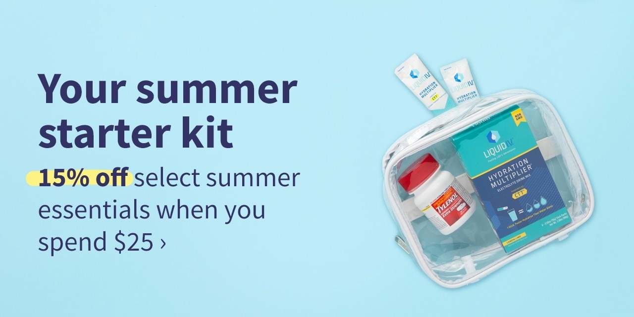 Your summer starter kit 15% off select summer essentials when you spend $25