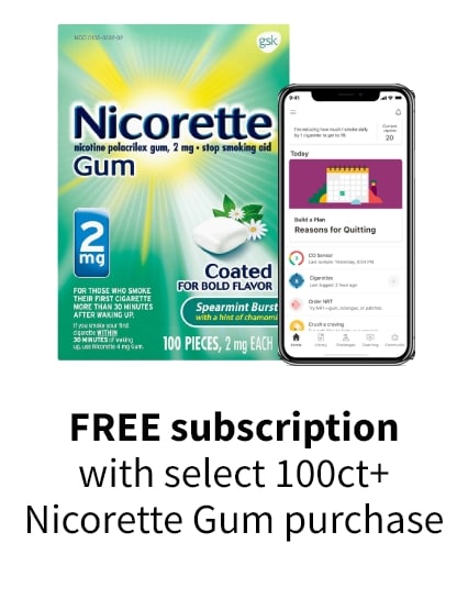 FREE subscription with select 100ct+ Nicorette Gum purchase