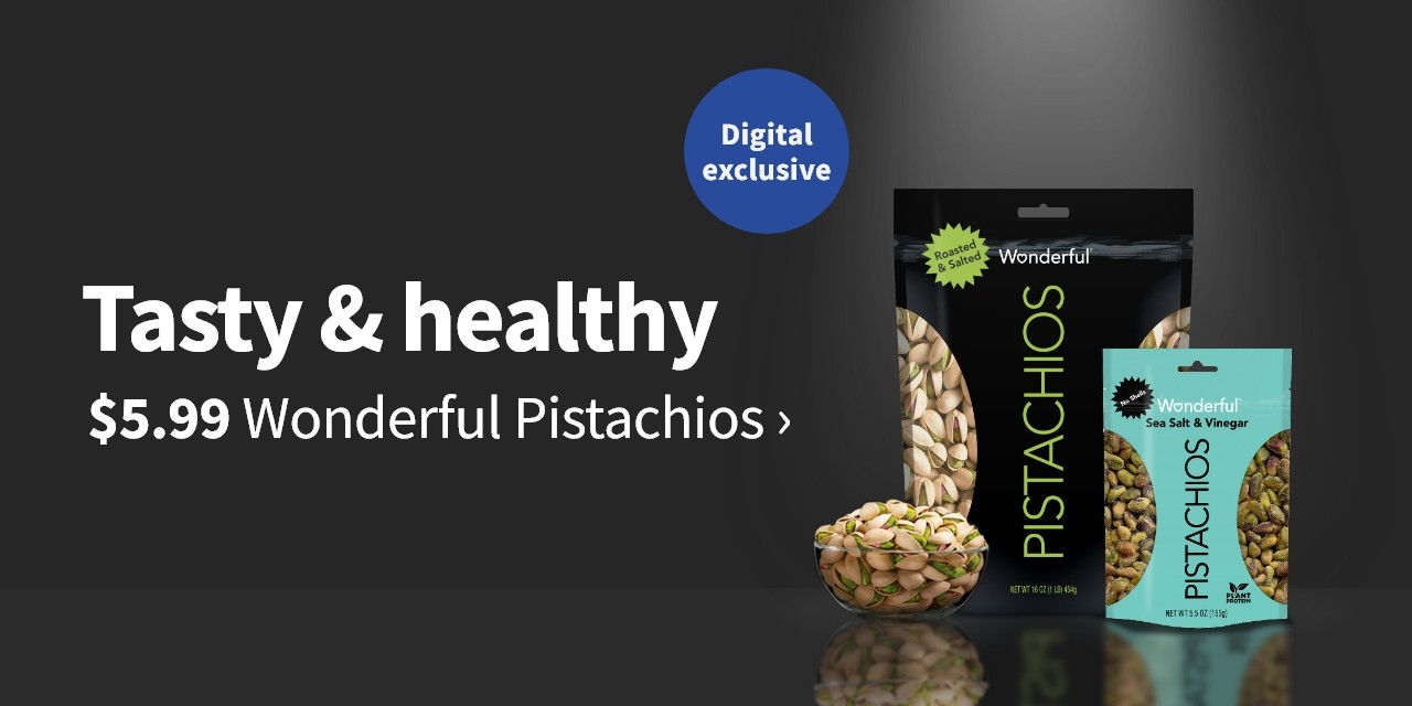 Tasty & healthy $5.99 Wonderful Pistachios