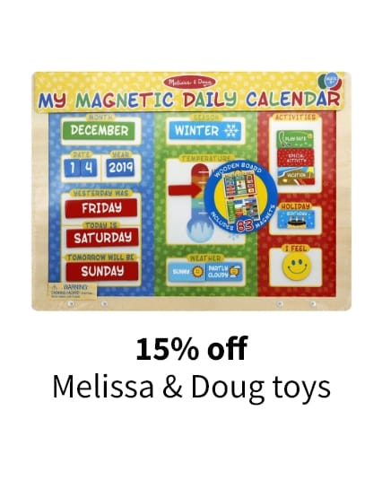 15% off Melissa & Doug toys