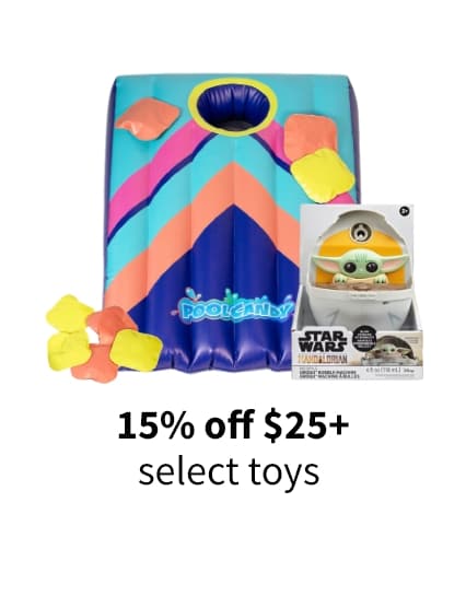 15% off $25+ select toys