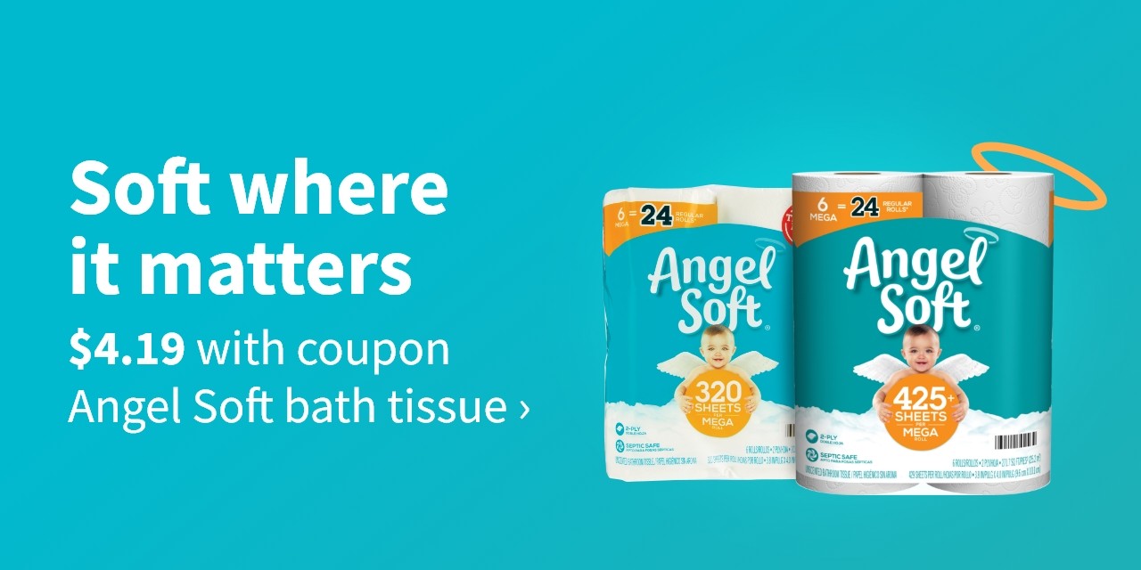 Soft where it matters $4.19 with coupon Angel Soft bath tissue