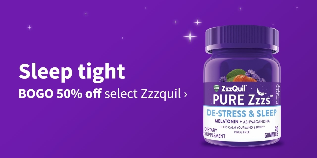 Sleep tight BOGO 50% off select Zzzquil