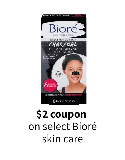 $2 coupon on select Biore skin care