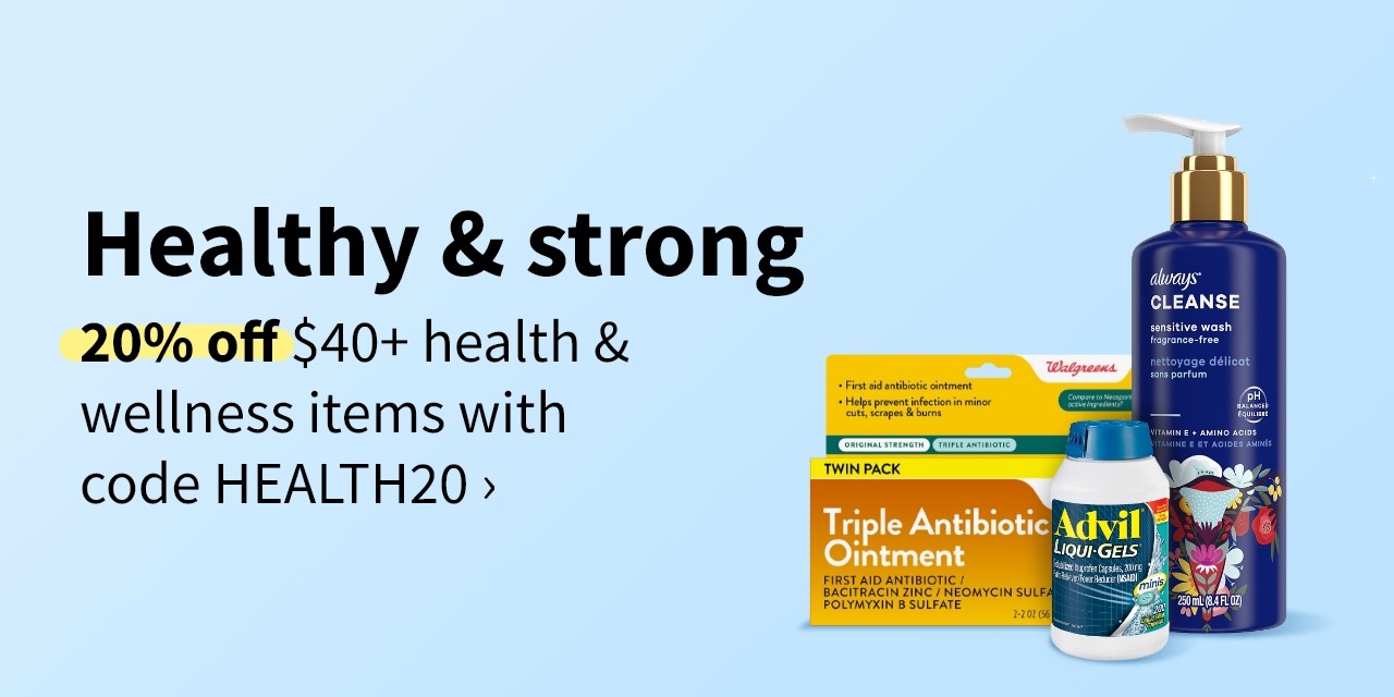 Healthy & strong. 20% off $40+ health & wellness items with code HEALTH20