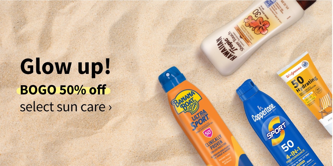 Glow up! BOGO 50% off select sun care