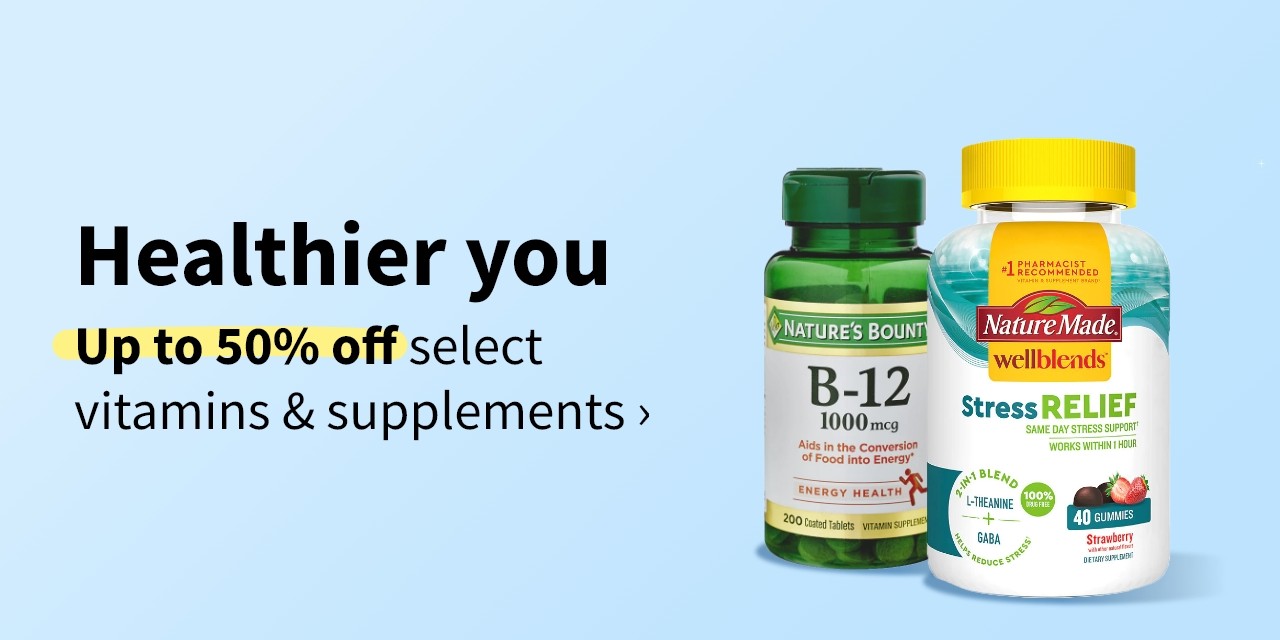 Healthier you. BOGO 50% off select Walgreens brand health items