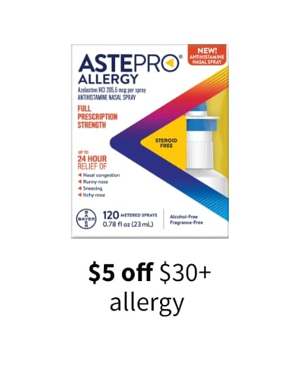 $5 off $30+ allergy