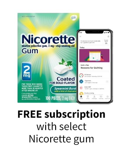 FREE Subscription to MyQuit with select Nicorette gum items