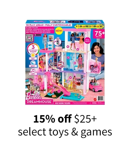 15% off $25+ select toys