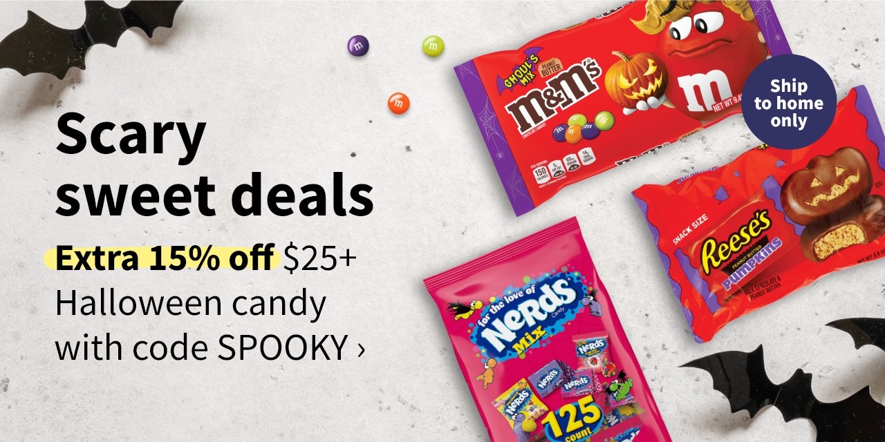 Extra 15% off $25+ Halloween candy with code SPOOKY