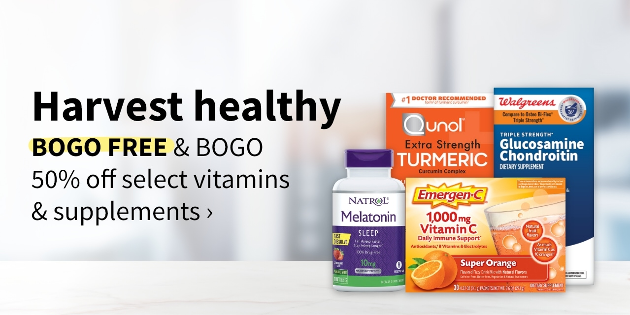 BOGO FREE & BOGO 50% off select vitamins and supplements