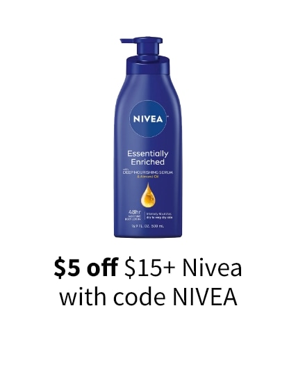 $5 off $15+ Nivea with code NIVEA