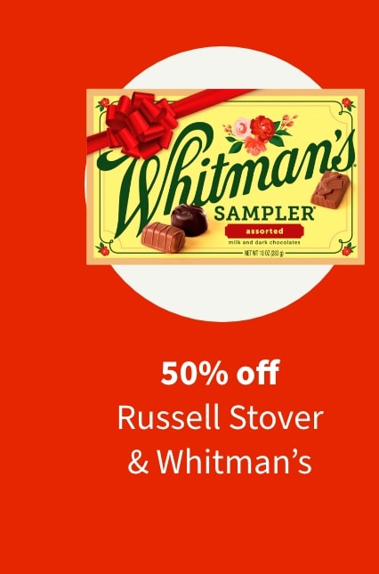 50% off Russell Stover & Whitmans