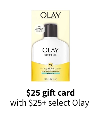 $25 gift card with $25+ select Olay