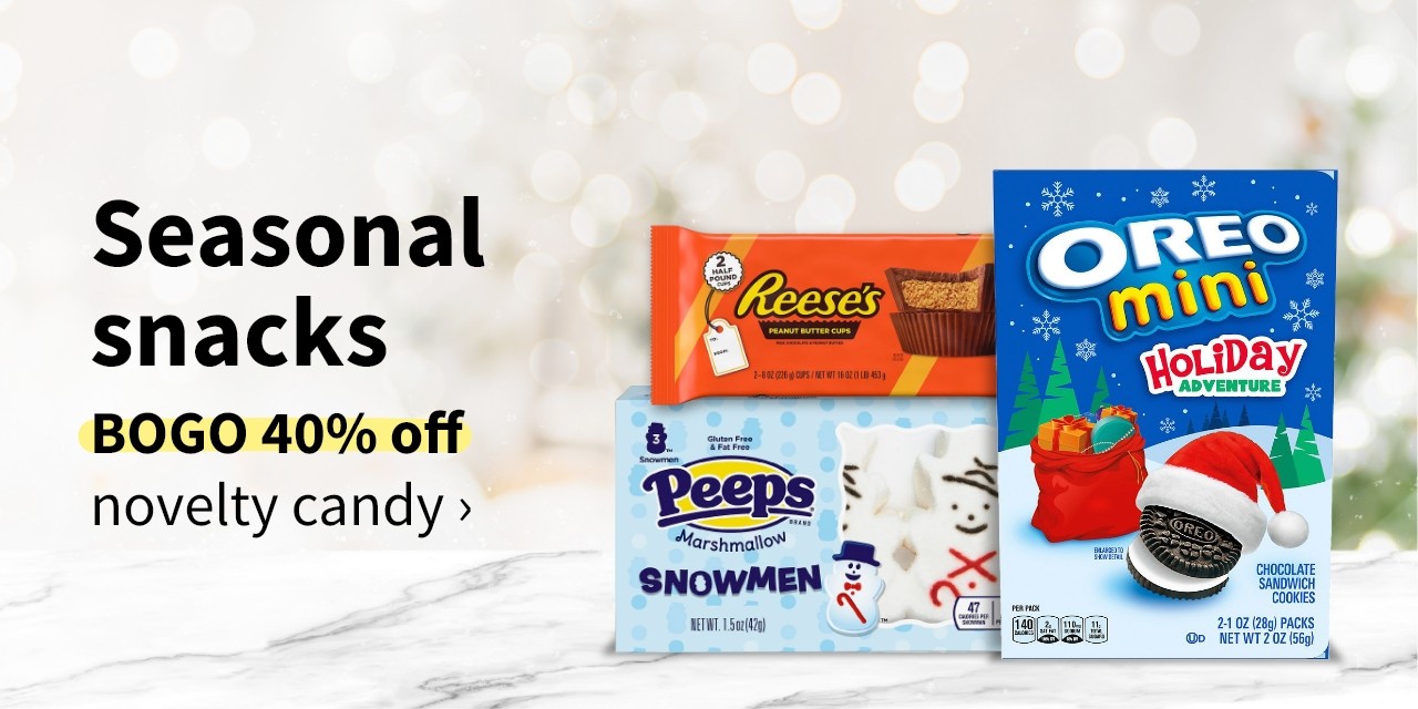 Seasonal Snacks BOGO 40% off Novelty Candy