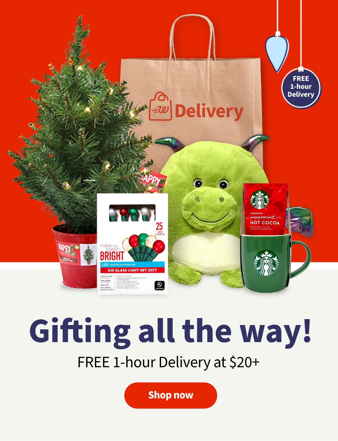 Gifting all the way! Free 1-hour delivery at $20+