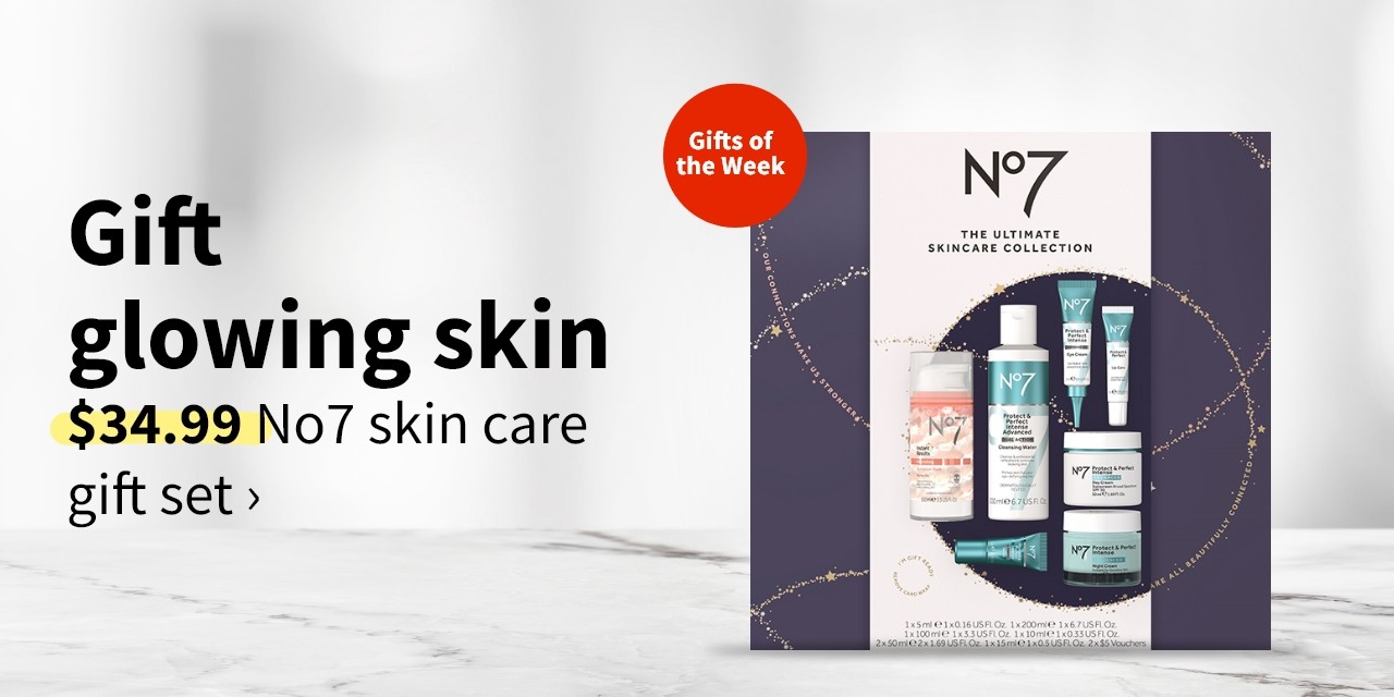 Gift glowing skin $34.99 No7 skin care gift set >