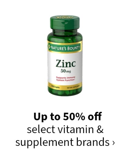 Up to 50% off select vitamins & supplements brands >