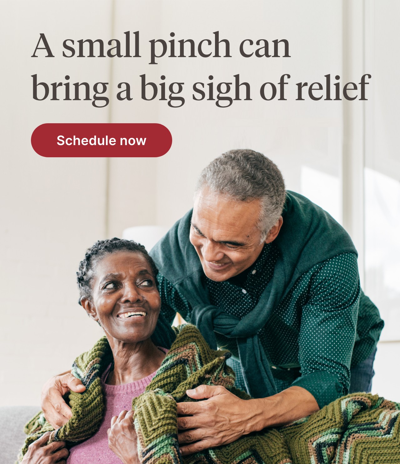 A small pinch can bring a big sign of relief