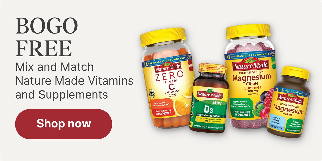 BOGO free Mix and Match Nature Made vitamins and supplements