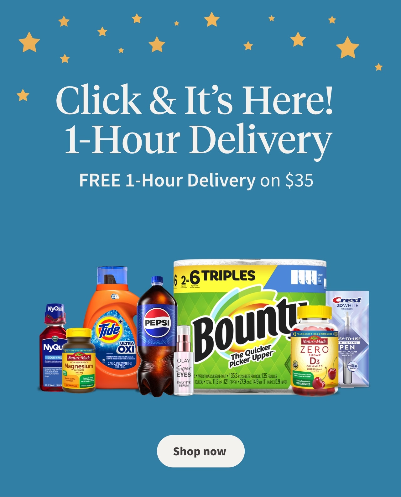 Click & It's Here! FREE 1-Hour Delivery