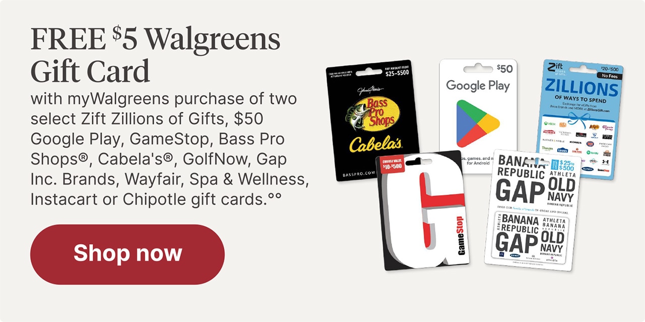 Free $5 Walgreens giftcard