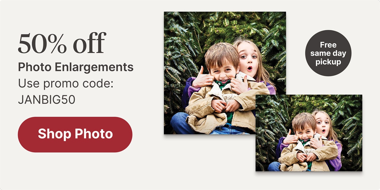 50% off Enlargements