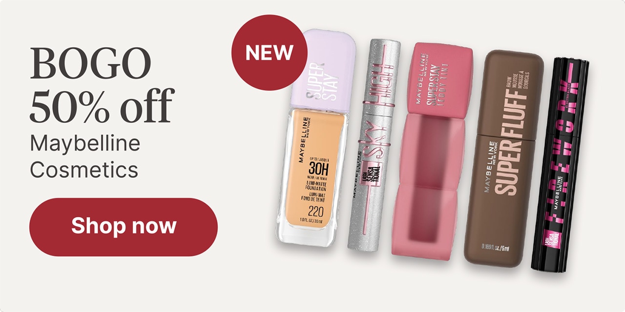 BOGO 50% off Maybelline Cosmetics