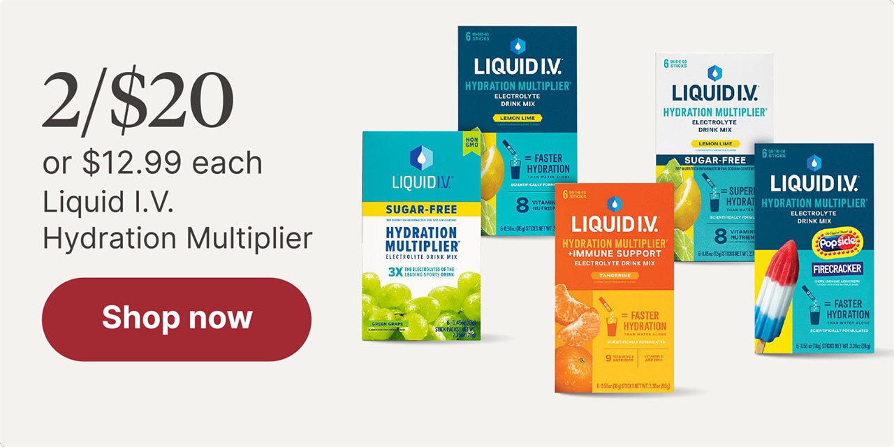 2/$20 or $12.99 each Liquid I.V Hydration Multiplier