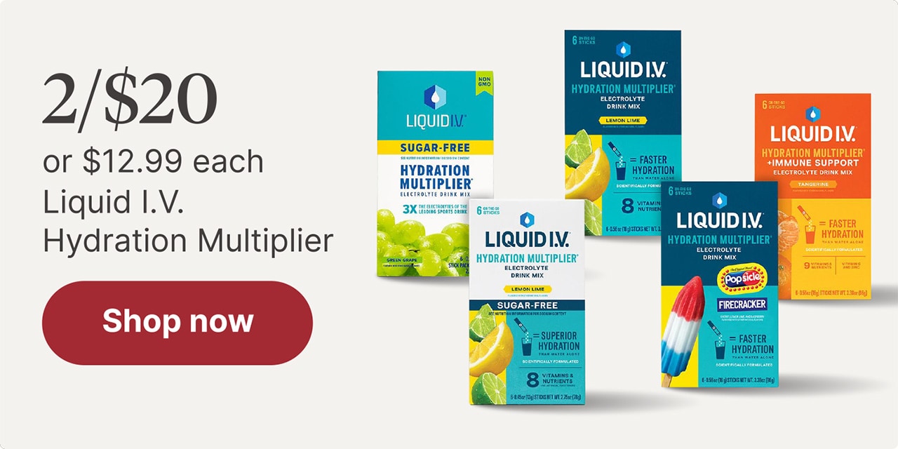 2/$20 or $12.99 each Liquid I.V Hydration Multiplier