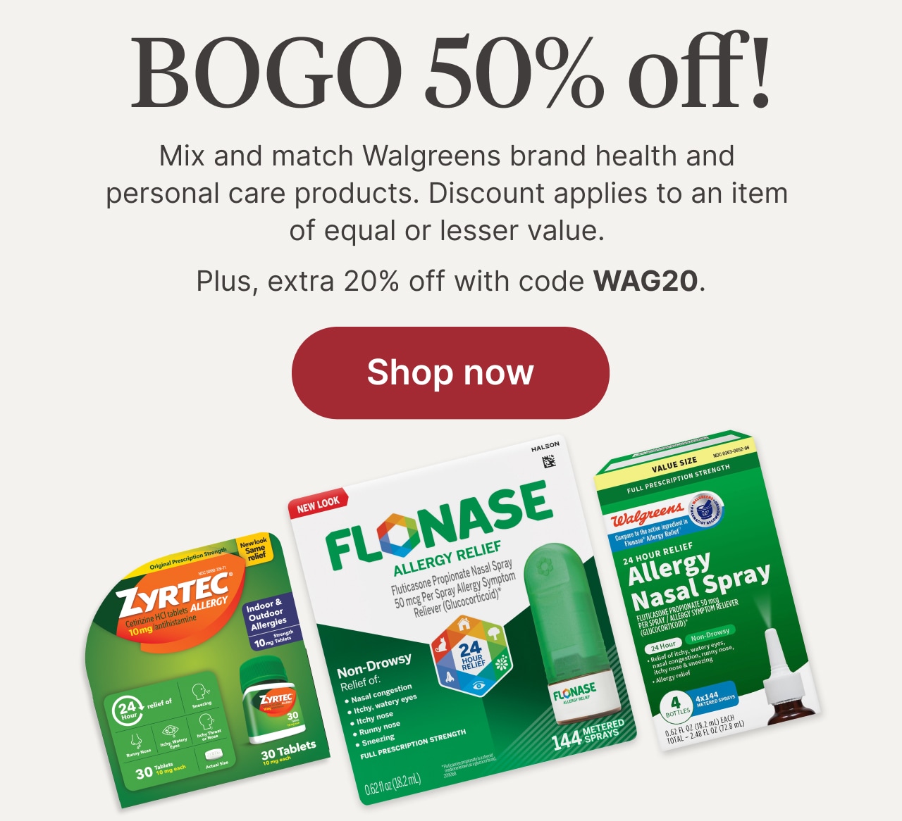 BOGO 50% off