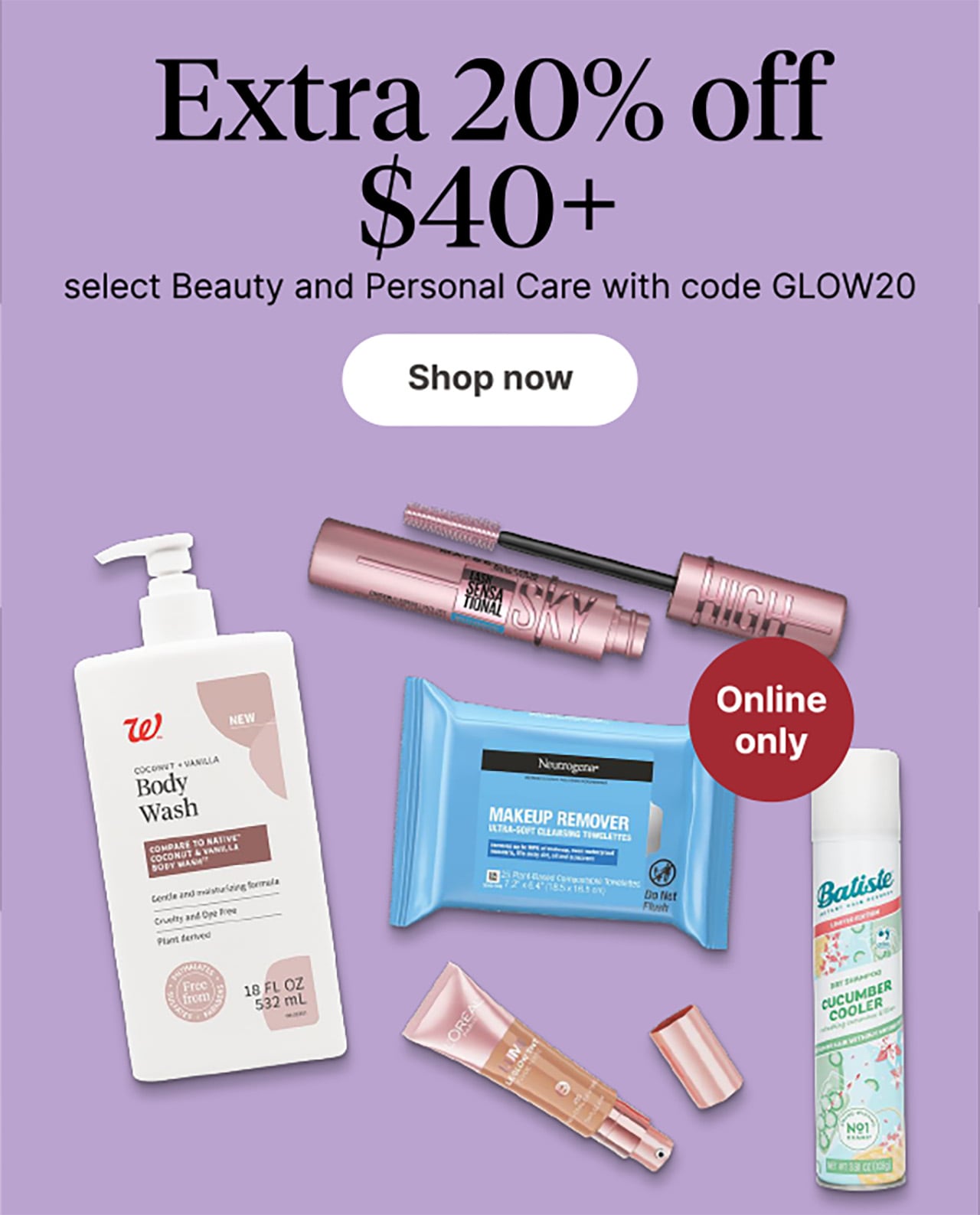 Extra 20% off $40+