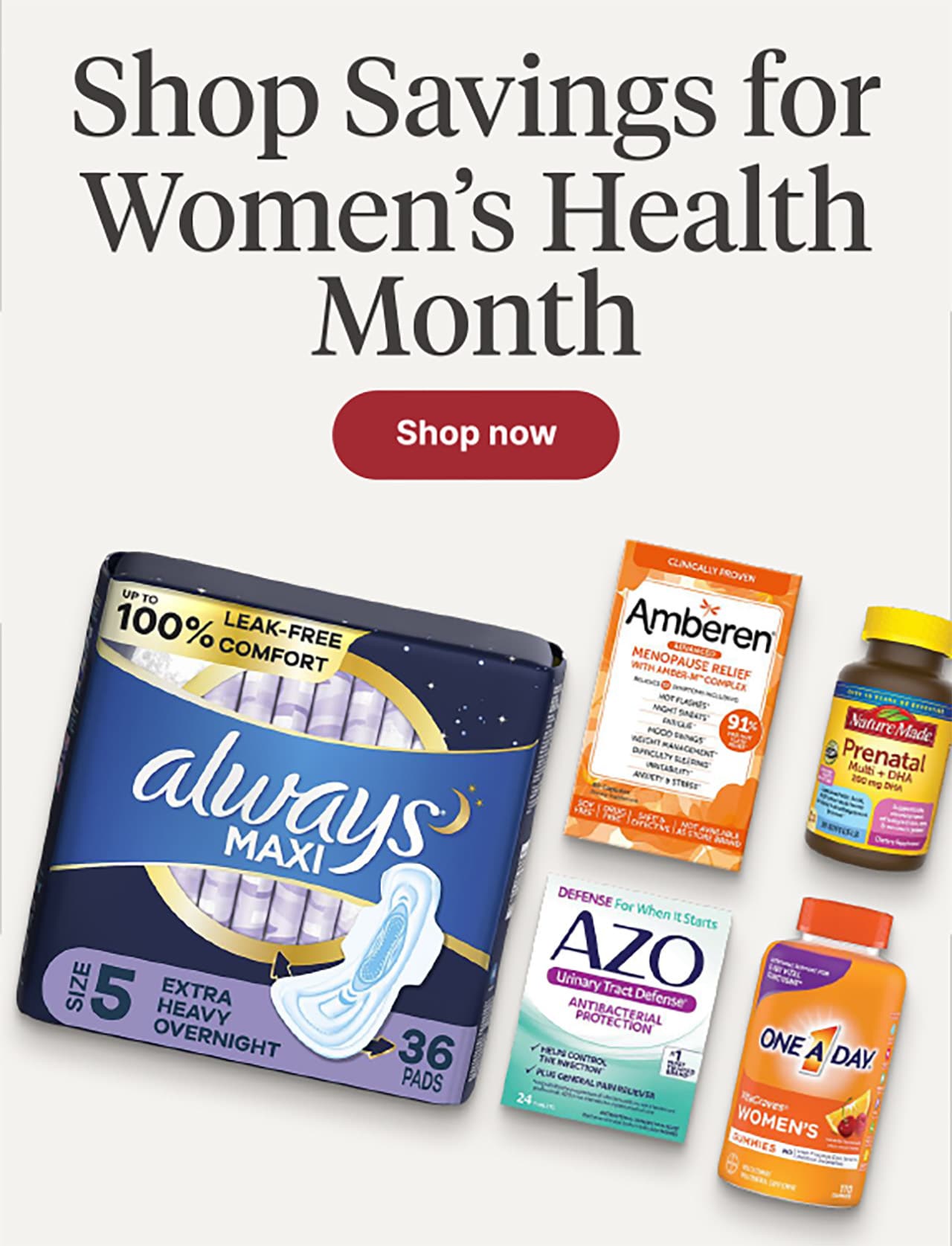 Shop Savings for Women's Health Month