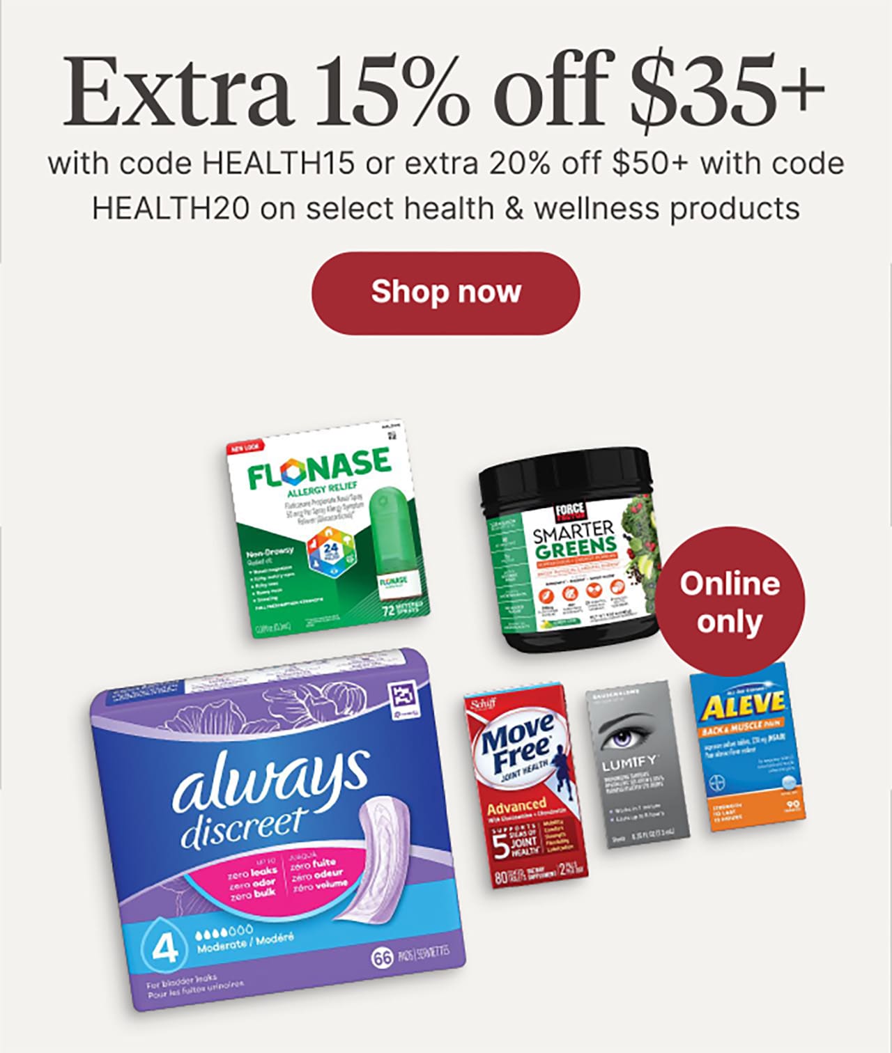 Extra 15% off $35