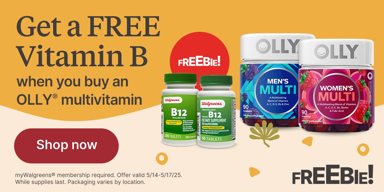 Get a FREE Vitamin B when you buy an OLLY multivitamin