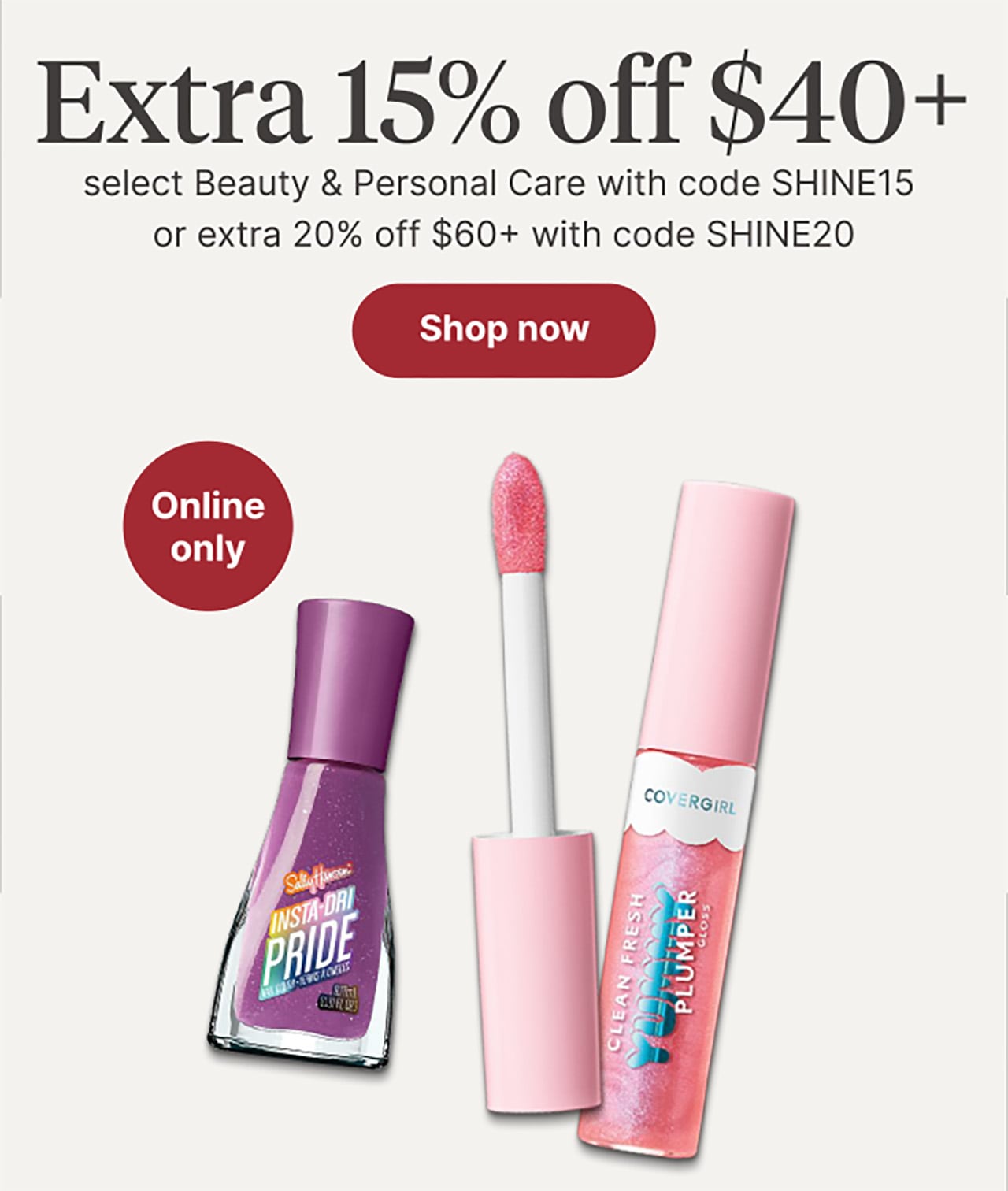 Extra 15% off $40+