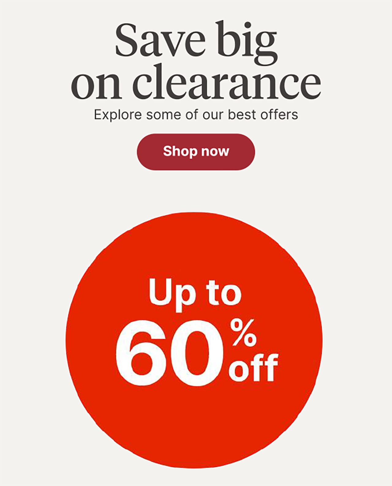 Save big on clearance