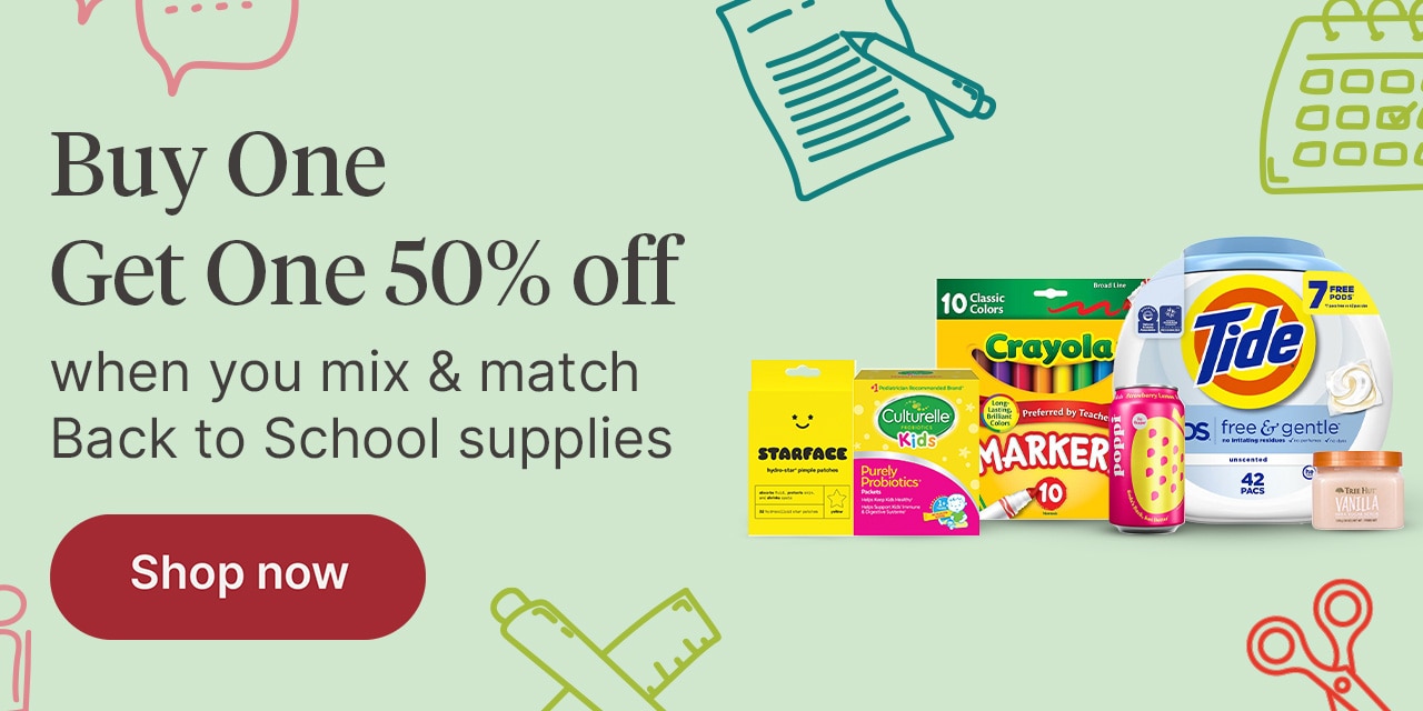 Buy 1 get 1 50% off