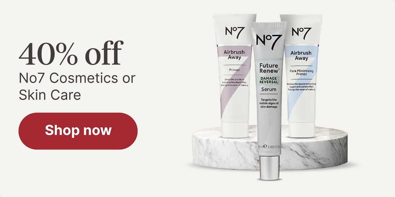 40% off No7 Cosmetics or Skin Care